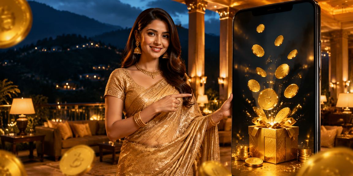 বান্দরবানে শাড়ি পরা নারী মোবাইলে লটারি দেখছেন