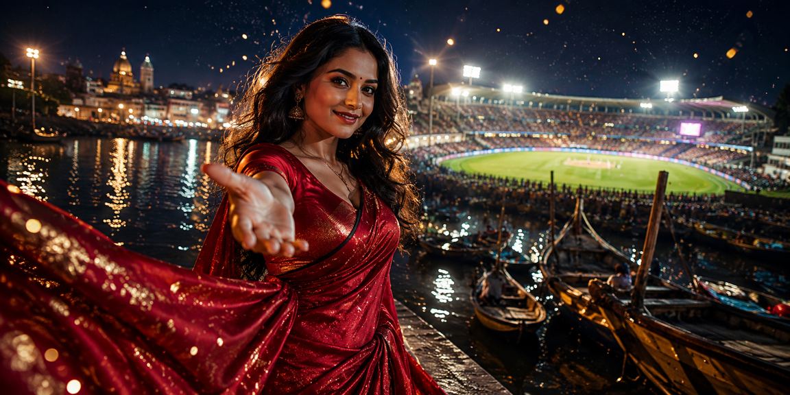 বগুড়ায় শাড়ি পরে ক্রিকেট বেটিং করছেন একজন বাংলাদেশি নারী